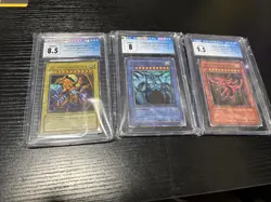 Yu-Gi-Oh! TCG Gbi Ultra Rare God Card Set Sequential Graded Old Cgc Label - Image 1