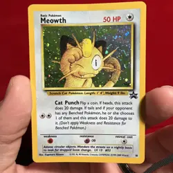 Meowth Gameboy Promo Holo 10 1999 Vintage Pokemon Card WOTC MP Crease - Image 1