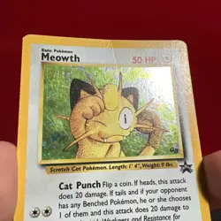 Meowth Gameboy Promo Holo 10 1999 Vintage Pokemon Card WOTC MP Crease - Image 2