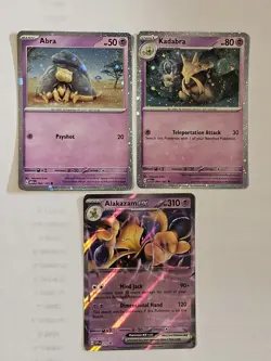 Abra & Kadabra & Alakazam EX Evolutions Cosmos HOLO 3 Card Set Pokemon 151 MINT - Image 1