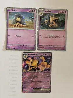 Abra & Kadabra & Alakazam EX Evolutions Cosmos HOLO 3 Card Set Pokemon 151 MINT - Image 3