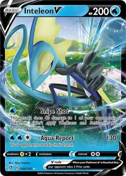 Inteleon V - 049/192 - Pokemon Rebel Clash Sword & Shield Ultra Rare Card NM - Image 1