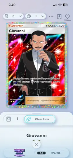 ?READY ?Giovanni?? English Card [Supporter TRAINER] - Pokemon TCG Pocket - Trade - Image 1