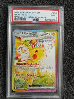 PIKACHU EX 238/191 PSA 9 SURGING SPARKS SIR POKEMON CARD ENGLISH - Image 1