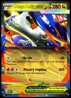 Pokemon TCG Mega Latias ex MEP 011 Mega Evolution Black Star Promo Card - LP - Image 1