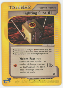 Fighting Cube 01 121/147 Uncommon Aquapolis Pokemon Card 2002 WOTC E Reader - Image 1