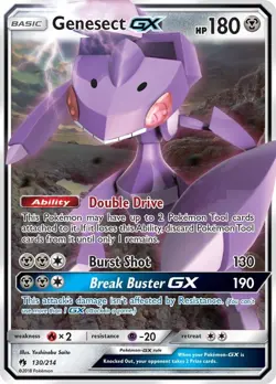 Genesect GX - 130/214 - Pokemon Lost Thunder Sun & Moon Ultra Rare Card NM - Image 1