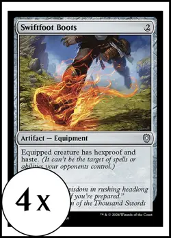 MTG - 4 x Swiftfoot Boots - Bloomburrow Commander - Playset 4x x4 - Image 1