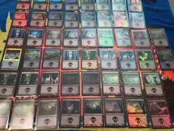MTG FOIL LAND Lot Of 132 Older Foil Land I Never Played With Them - Image 1