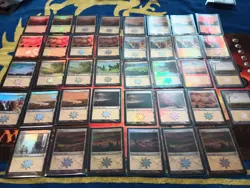 MTG FOIL LAND Lot Of 132 Older Foil Land I Never Played With Them - Image 2