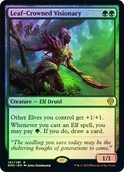 Leaf-Crowned Visionary (Foil) Dominaria United DMU - Rare - MTG Magic Pack fresh - Image 1