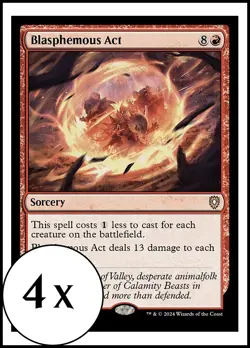 MTG - 4 x Blasphemous Act - Bloomburrow Commander - Playset 4x x4 - Image 1