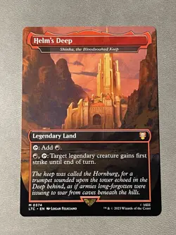 MTG HELM'S DEEP 0374 LORD OF THE RINGS COMMANDER LTC MYTHIC BORDERLESS NM - Image 1