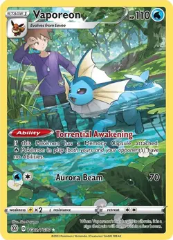 Vaporeon - TG02/TG30 - Pokemon Brilliant Stars Sword & Shield Holo Rare Card NM - Image 1