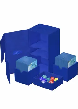 Ultimate Guard Flip n Tray 200+ XenoSkin Monocolor Blue Deck Case MTG Open Box - Image 4