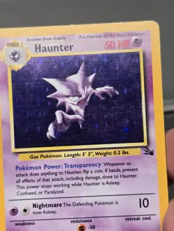 Haunter 6/62 Fossil Holo Vintage MP Pokemon Unlimited - Image 2