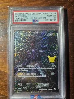 PSA 10 Gem Mint 2021 Pokemon Celebrations Full Art Zekrom Classic Collection 114 - Image 1
