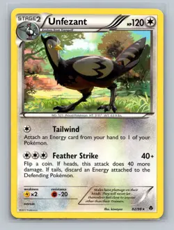 Pokemon TCG Unfezant 82/98 Emerging Powers Normal LP - Image 1