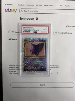 Pokemon Gengar Reverse Holo 11/110 Legendary Collection 2002 PSA 4 - Image 3