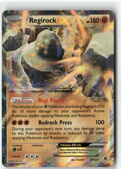 Regirock EX, Pokemon XY - Fates Collide Ultra Rare, 43/124 NM - Image 1