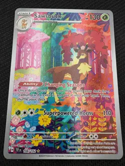 Sawsbuck 166/162 - SV Temporal Forces - Illustration Rare - Pokemon TCG - Image 2