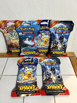 Pokemon TCG Surging Sparks Sealed Sleeved Booster Pack X6 Random Art - Image 1