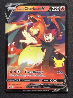 Lance’s Charizard V SWSH133 Pokemon Celebrations Black Star Promo Holo NM #2 - Image 1