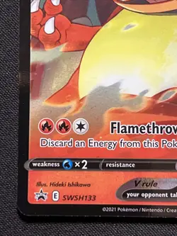 Lance’s Charizard V SWSH133 Pokemon Celebrations Black Star Promo Holo NM #2 - Image 2