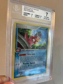 2005 Pokemon EX Delta Species Slowking 28 Reverse Holo Stamped - BGS 7 - Image 2