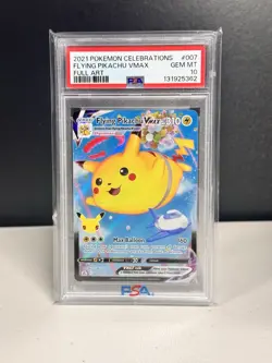 2021 POKEMON CELEBRATIONS FLYING PIKACHU VMAX FULL ART 007/025 PSA 10 GEM MINT - Image 1