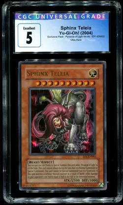 CGC 5 Sphinx Teleia Ultra Rare Exclusive Pack 2004 Yu-Gi-Oh! EP1-EN003 - Image 1
