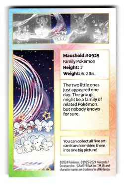 Pokemon Maushold #0925Mini Tin Art Card and Sticker Set - Image 2