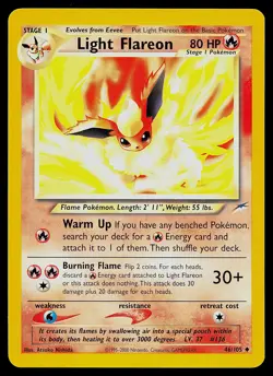 Pokemon Card - Light Flareon Neo Destiny 46/105 Uncommon Non Holo - Image 1