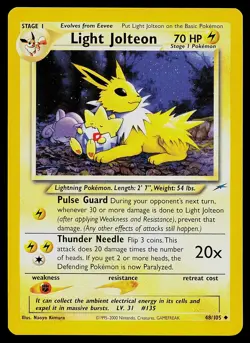 Pokemon Card - Light Jolteon Neo Destiny 48/105 Uncommon Non Holo - Image 1
