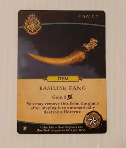 Harry Potter Hogwarts Battle Basilisk Fang Item USAopoly Board Game Promo Card - Image 1