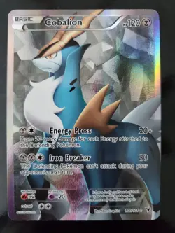 Cobalion 100/101 Holo Full Art Ultra Rare Pokemon TCG Card BW Noble Victories NM - Image 1