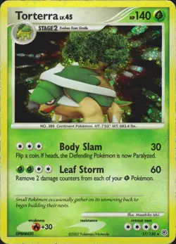 Torterra 17/130 Holo Rare Diamond and Pearl Pokemon Card MP - Image 1