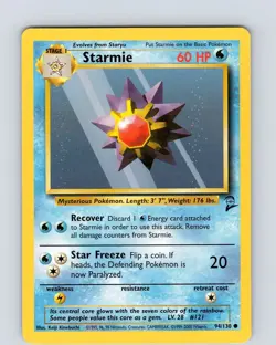 Pokemon TCG Starmie Base Set 2 94/130 Unlimited Common Card WOTC LP-NM - Image 1