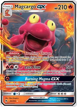 Magcargo GX - 44/214 - Pokemon Lost Thunder Sun & Moon Ultra Rare Card NM - Image 1