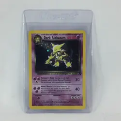 2000 Pokemon TCG Team Rocket Holo Card 1/82 Dark Alakazam Rare Holofoil - Image 1