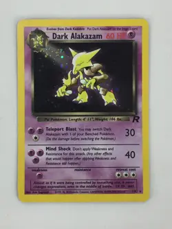 2000 Pokemon TCG Team Rocket Holo Card 1/82 Dark Alakazam Rare Holofoil - Image 3