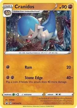 Cranidos - SWSH274 - Pokemon Sword & Shield Promo Ultra Rare Holo Card NM - Image 1