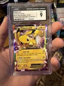 Pikachu EX XY84 CGC 9 2015 Black Star Promo Pokemon Card - Image 1