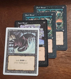 4x Dark Ritual common instant cards - Revised/Ice Age - NM/VG - Image 1