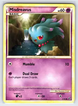 Misdreavus 57/90 2010 Undaunted Set Pokemon Card Common - Lp - Image 1