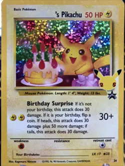 Pokemon Pikachu TCG Birthday Celebrations Classic Collection Holo Card 24/53 - Image 1