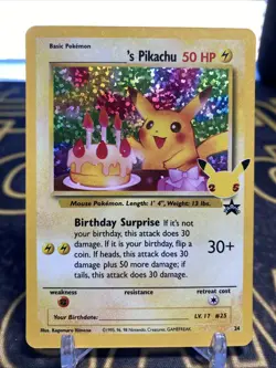 Pokemon Pikachu TCG Birthday Celebrations Classic Collection Holo Card 24/53 - Image 2