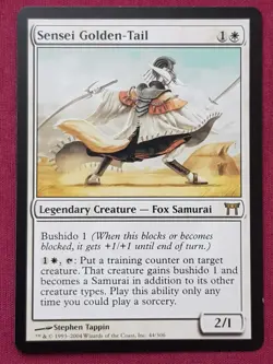 Magic The Gathering CHAMPIONS OF KAMIGAWA SENSEI GOLDEN-TAIL white card MTG - Image 1