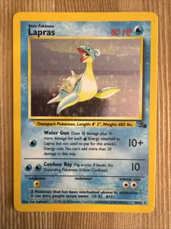 Lapras - 10/62 - Pokemon Fossil Unlimited Holo Rare Card Vintage WOTC VLP - Image 1
