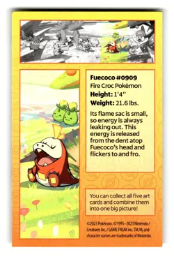 Pokemon Fuecoco #0909 Mini Tin Art Card and Sticker Set - Image 3
